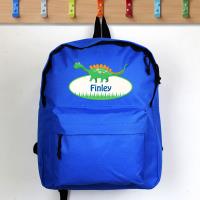 Personalised Dinosaur Blue Backpack Extra Image 1 Preview